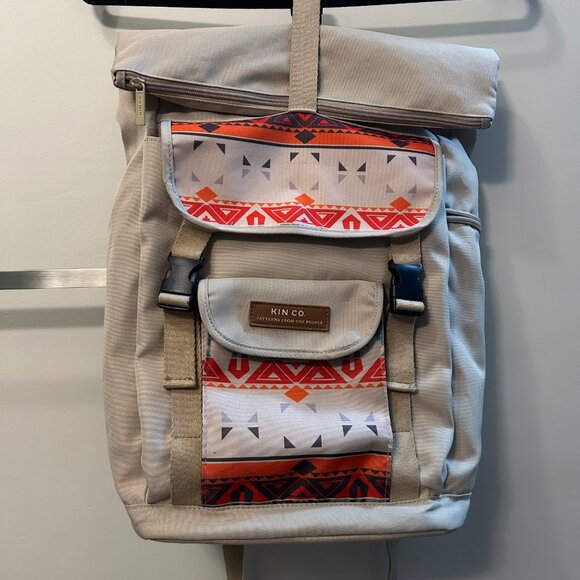 Kin Co. Meadow Flowers Patterns From The People Backpack Bag MSRP $85.00 Vivid Floral Art Pattern All Over Print Laptop Backpack  main image 2